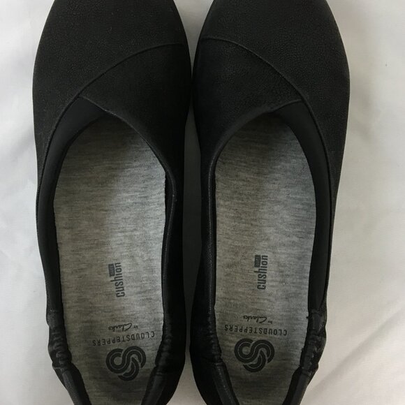Cloudsteppers by Clarks Women's Black Slip On Loafers Size 7 GREAT Condition - Picture 6 of 8
